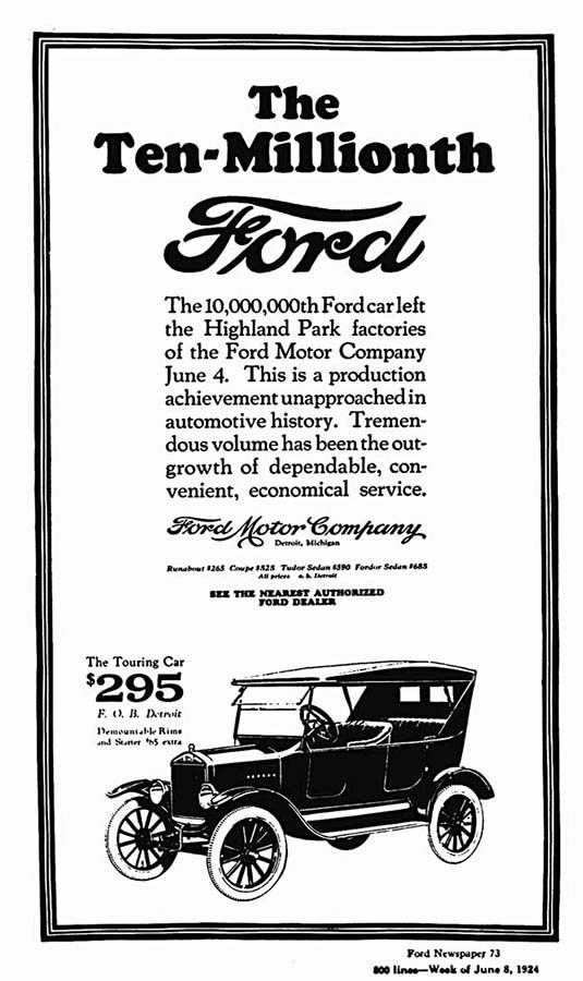 Ford Model T 1924 Reklam Afişi