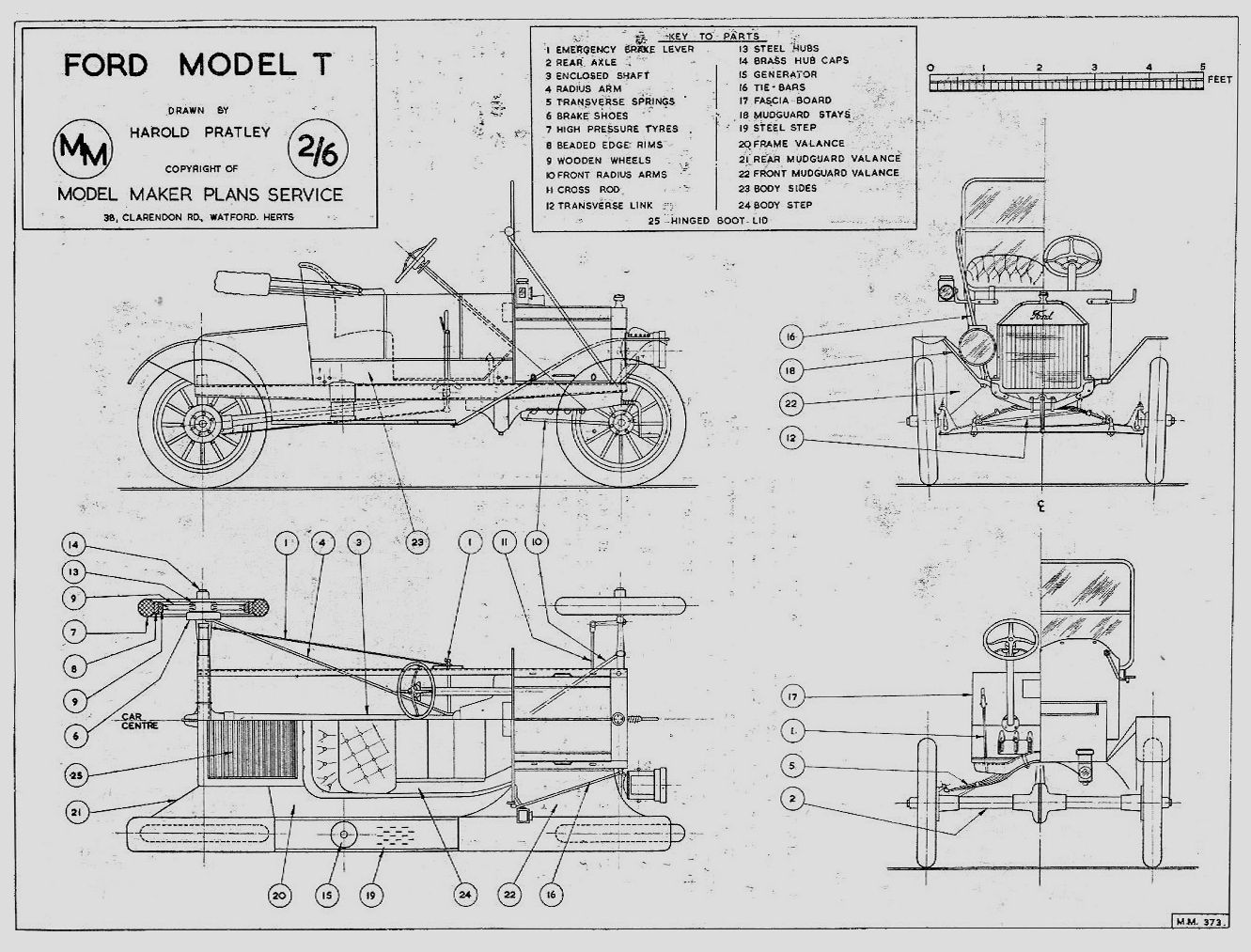 Ford Model T Teknik Resim
