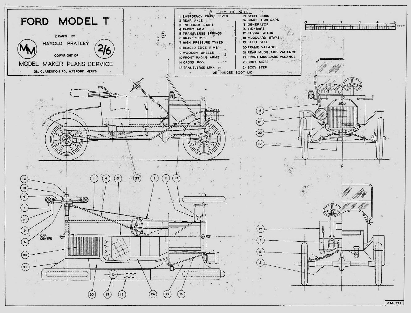 Ford Model T Teknik Resim
