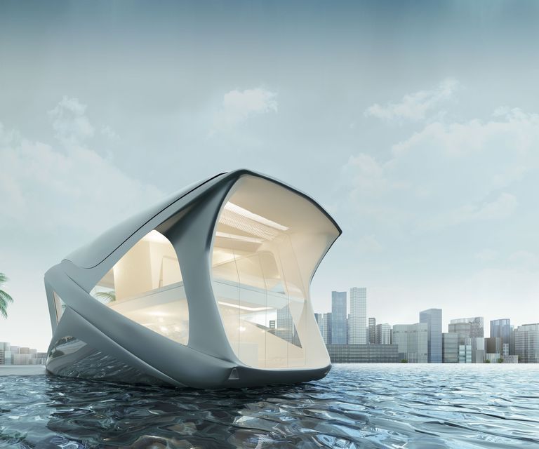 Mobil tekne ev fütüristik tasarımlar.