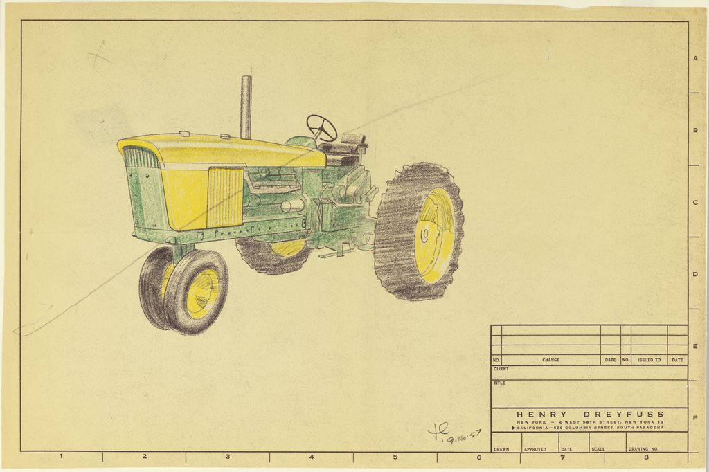 Henry Dreyfuss - Traktör Çizimi (16 Eylül 1957)